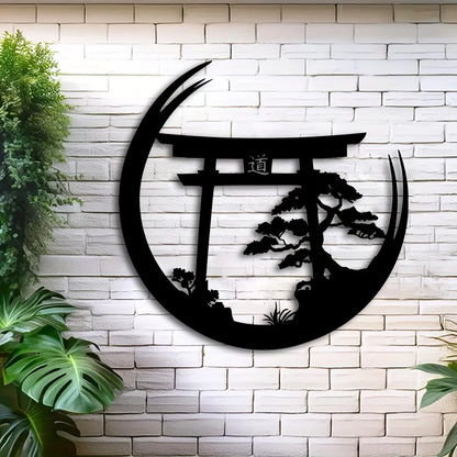 Japanese Inspired Metal Wall Sculpture