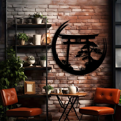 Japanese Inspired Metal Wall Sculpture