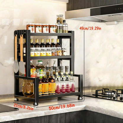 Space-Saving Metal Spice Rack and Expandable Pantry Organiser
