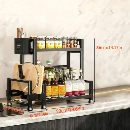 Space-Saving Metal Spice Rack and Expandable Pantry Organiser