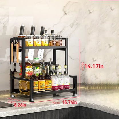 Space-Saving Metal Spice Rack and Expandable Pantry Organiser