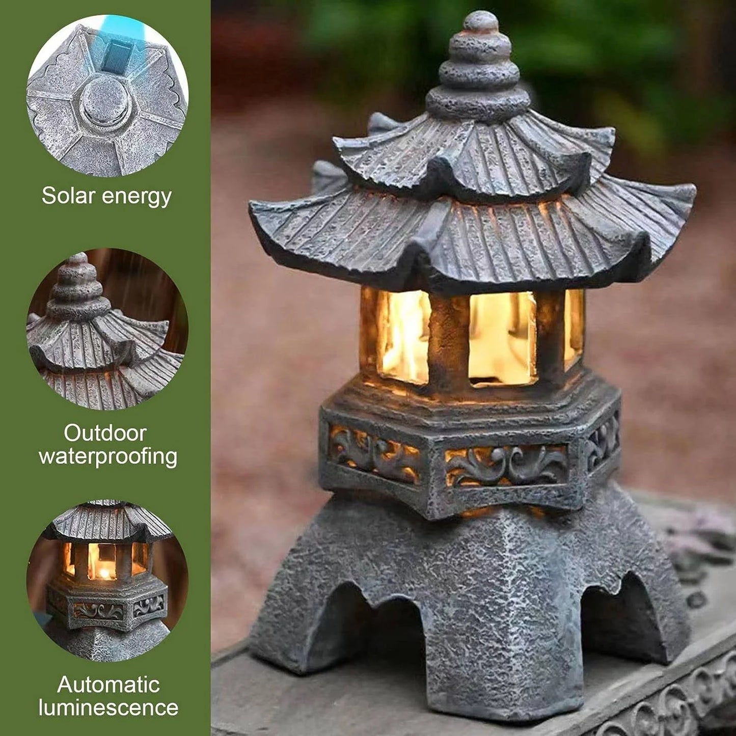 Solar Japanese Garden Lantern