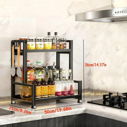 Space-Saving Metal Spice Rack and Expandable Pantry Organiser