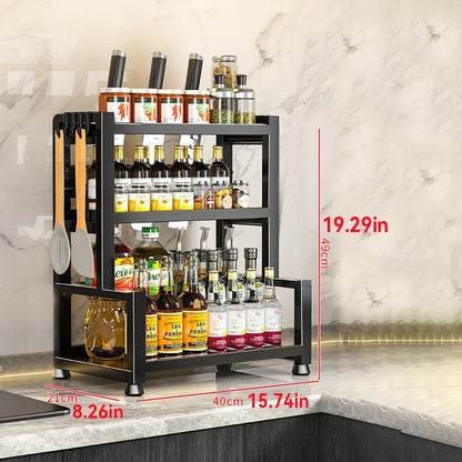 Space-Saving Metal Spice Rack and Expandable Pantry Organiser