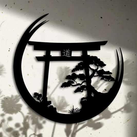 Japanese Inspired Metal Wall Sculpture